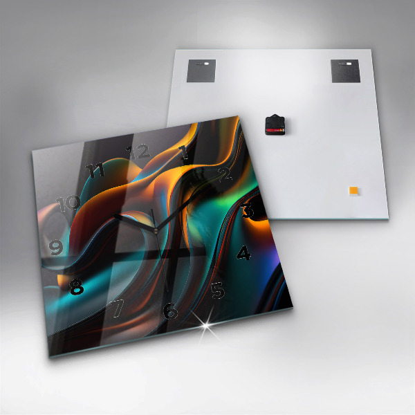 Zegar ścienny kwadratowy Futurystyczna fala