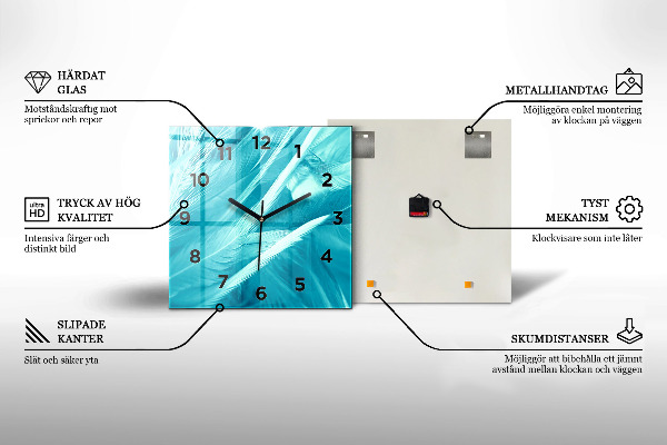 Zegar ścienny kwadratowy Futurystyczna fala