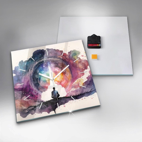 Zegar ścienny kwadratowy Medytacja styl życia