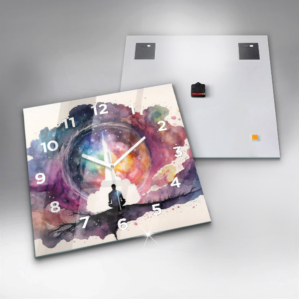 Zegar ścienny kwadratowy Medytacja styl życia
