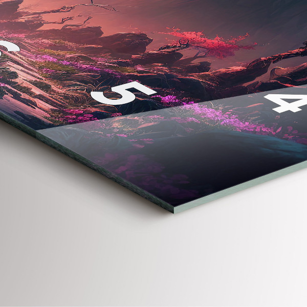 Zegar na ścianę kwadratowy Magiczny las i góry