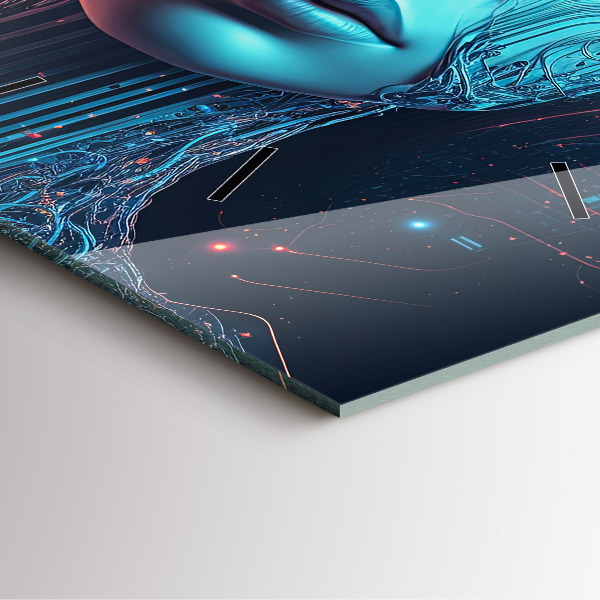 Zegar na ścianę kwadratowy Sztuczna inteligencja