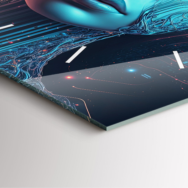 Zegar na ścianę kwadratowy Sztuczna inteligencja