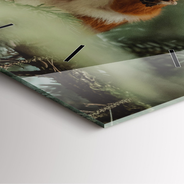 Zegar ścienny kwadratowy Wiewiórka i dzika natura