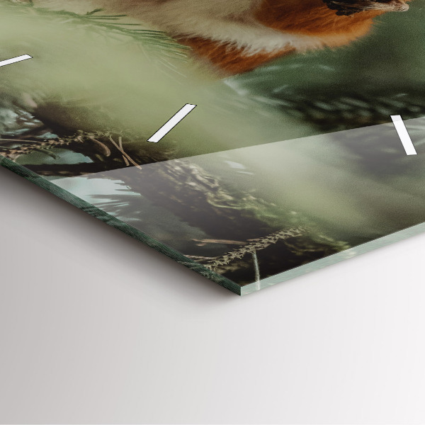 Zegar ścienny kwadratowy Wiewiórka i dzika natura