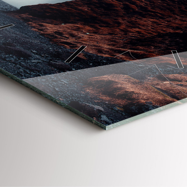 Zegar ścienny kwadratowy Pejzaż wodospadu Islandia