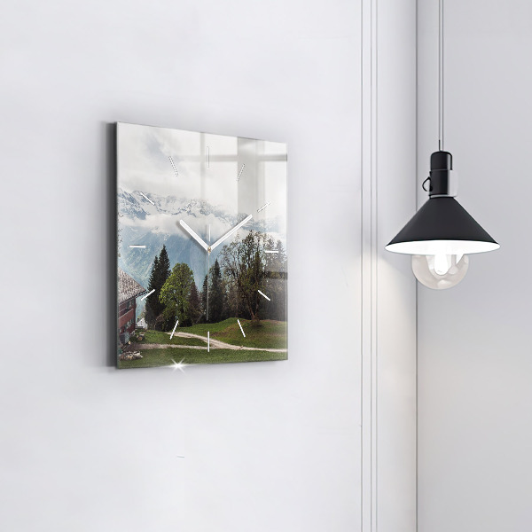 Zegar ścienny kwadratowy Widok na góry