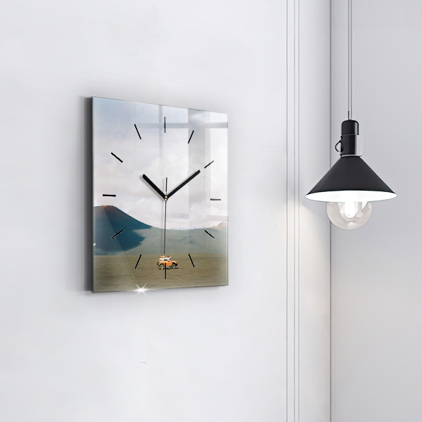 Zegar ścienny kwadratowy Pojazd na pustyni Kamczatka