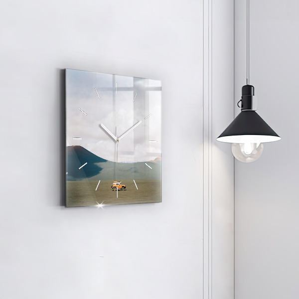 Zegar ścienny kwadratowy Pojazd na pustyni Kamczatka