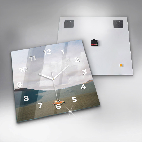 Zegar ścienny kwadratowy Pojazd na pustyni Kamczatka
