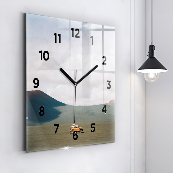 Zegar ścienny kwadratowy Pojazd na pustyni Kamczatka