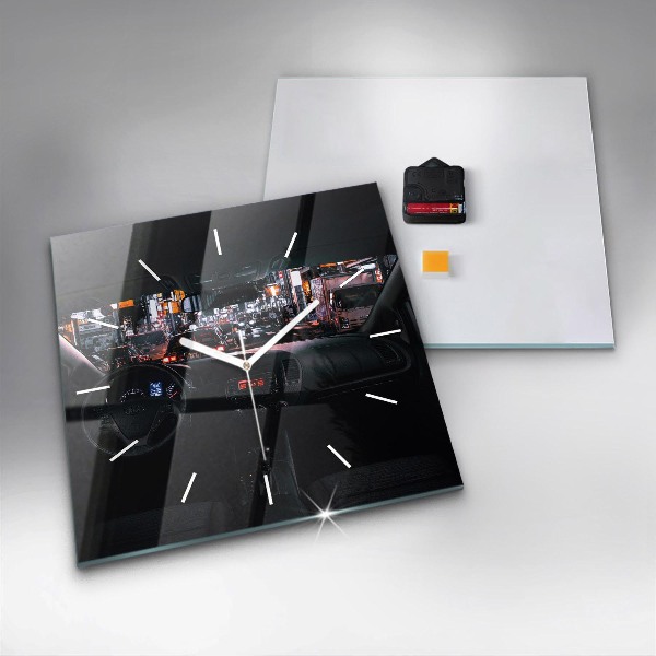 Zegar ścienny kwadratowy Samochód w Tokio