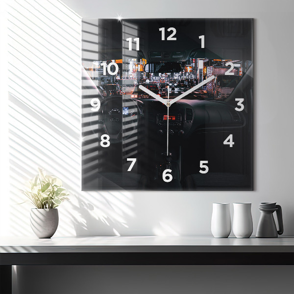 Zegar ścienny kwadratowy Samochód w Tokio