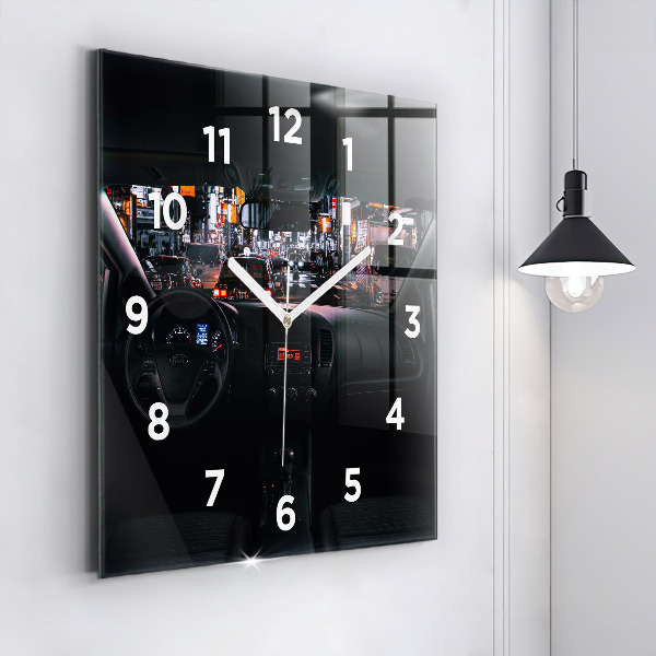 Zegar ścienny kwadratowy Samochód w Tokio