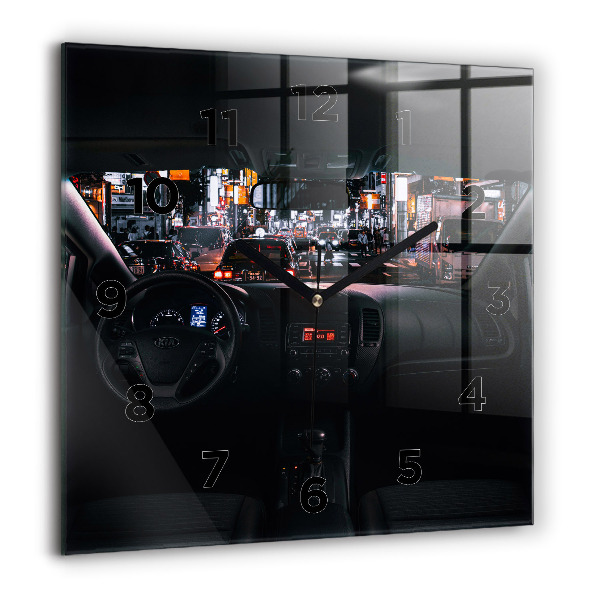 Zegar ścienny kwadratowy Samochód w Tokio