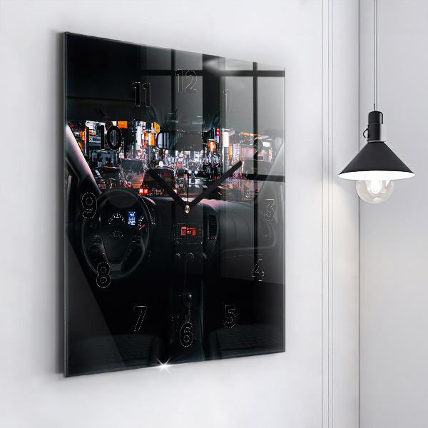 Zegar ścienny kwadratowy Samochód w Tokio