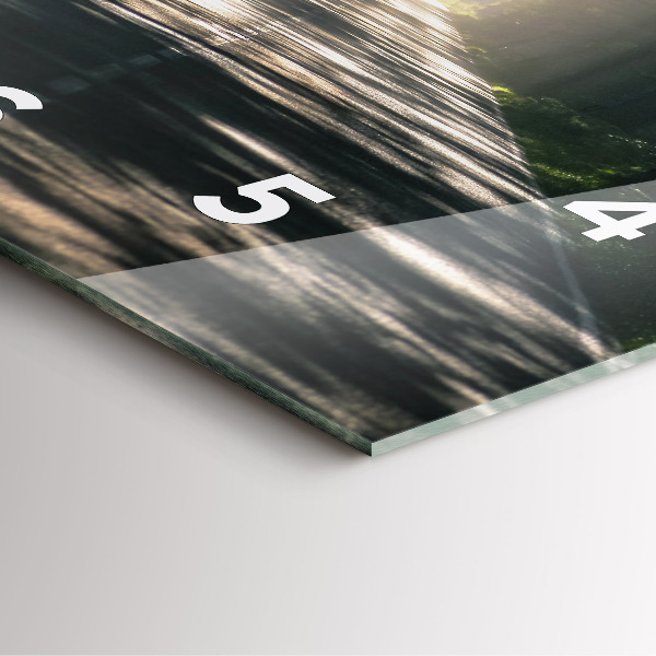 Zegar ścienny kwadratowy Leśna droga i smugi słońca