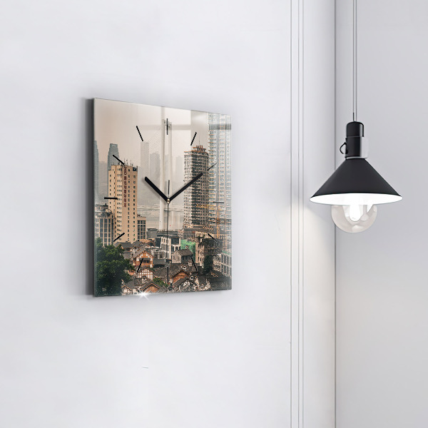 Zegar ścienny kwadratowy Stare miasto w Chongqing