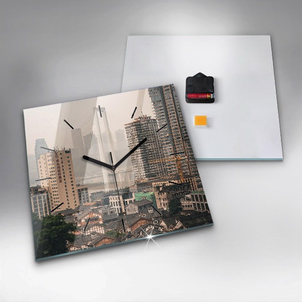Zegar ścienny kwadratowy Stare miasto w Chongqing
