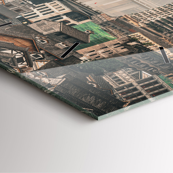 Zegar ścienny kwadratowy Stare miasto w Chongqing