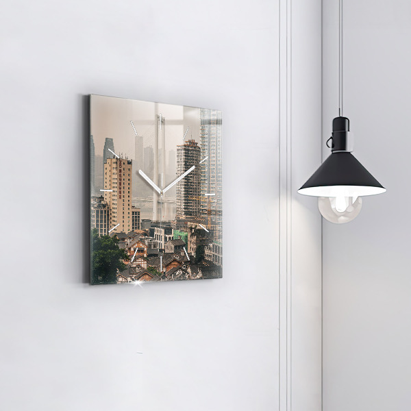 Zegar ścienny kwadratowy Stare miasto w Chongqing