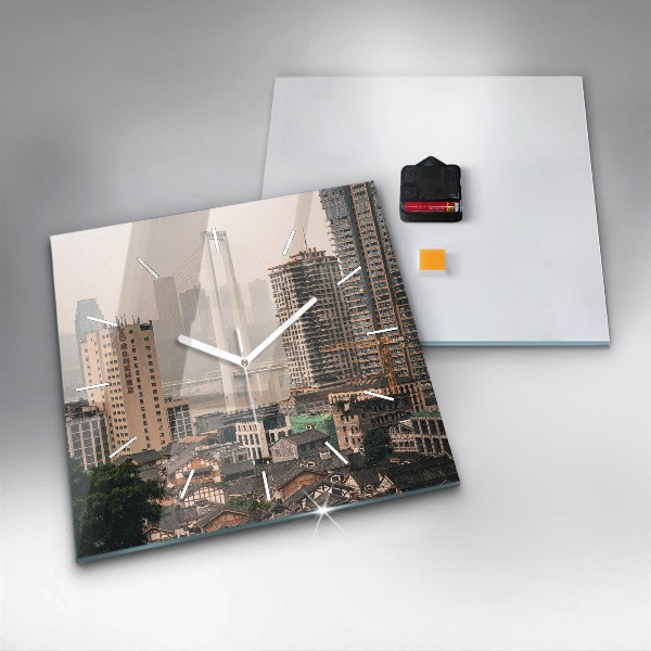 Zegar ścienny kwadratowy Stare miasto w Chongqing