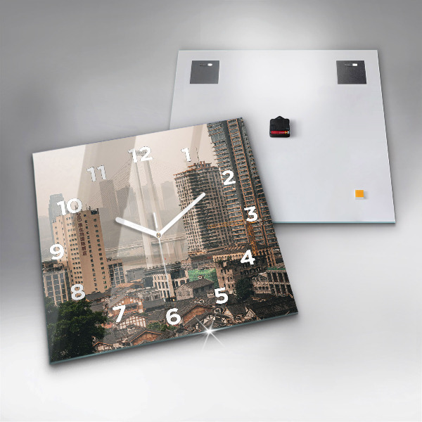 Zegar ścienny kwadratowy Stare miasto w Chongqing