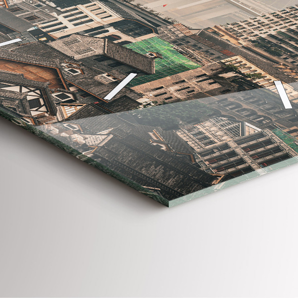 Zegar ścienny kwadratowy Stare miasto w Chongqing