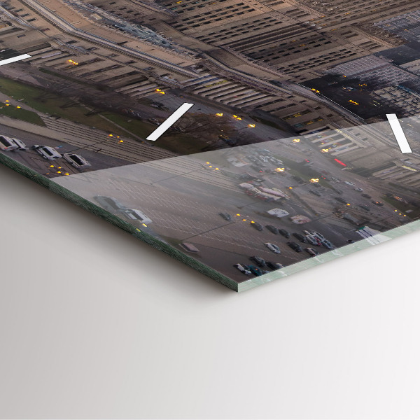 Zegar ścienny kwadratowy Panorama Warszawy