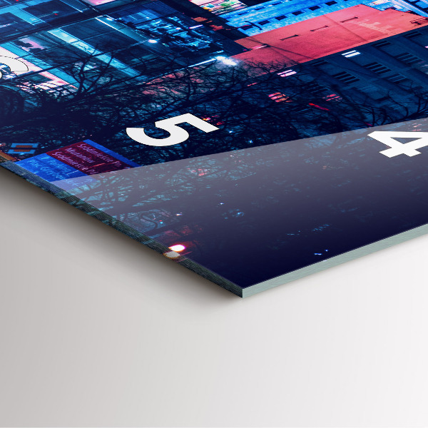 Zegar ścienny kwadratowy Warszawa w nocy