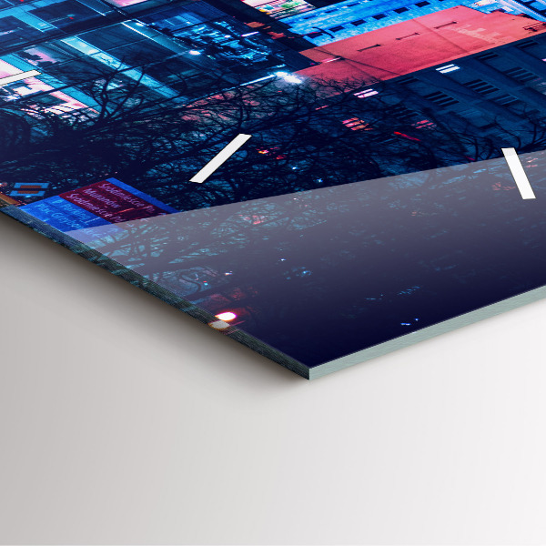 Zegar ścienny kwadratowy Warszawa w nocy