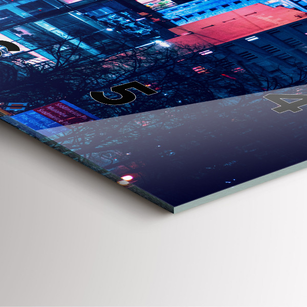 Zegar ścienny kwadratowy Warszawa w nocy