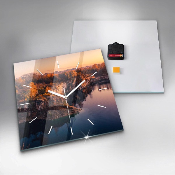 Zegar ścienny kwadratowy Kraków jezioro Zakrzówek