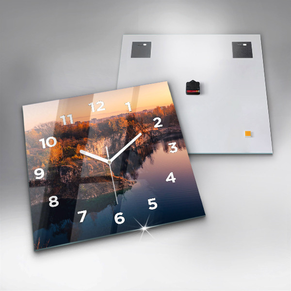 Zegar ścienny kwadratowy Kraków jezioro Zakrzówek