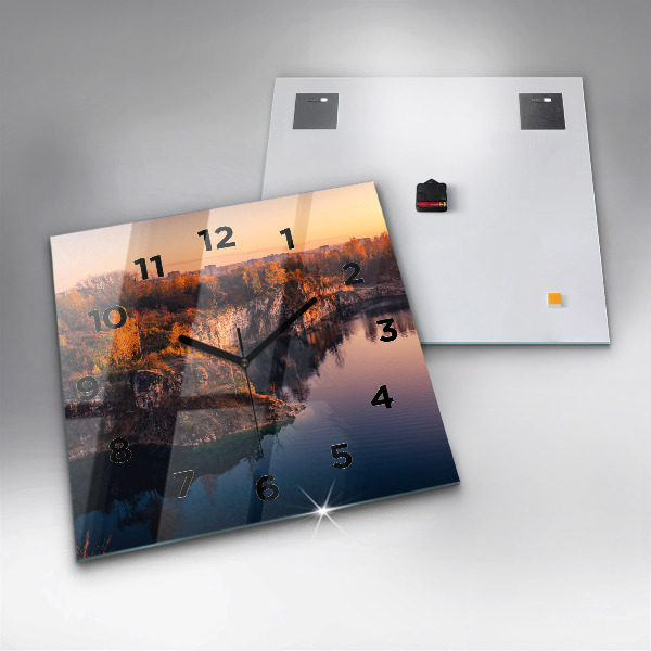 Zegar ścienny kwadratowy Kraków jezioro Zakrzówek