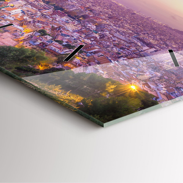 Zegar na ścianę kwadratowy Barcelona Bunkers El Carmel