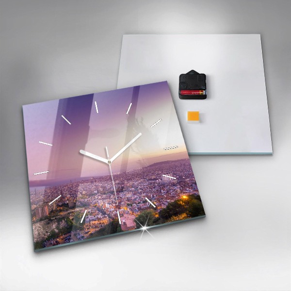 Zegar na ścianę kwadratowy Barcelona Bunkers El Carmel