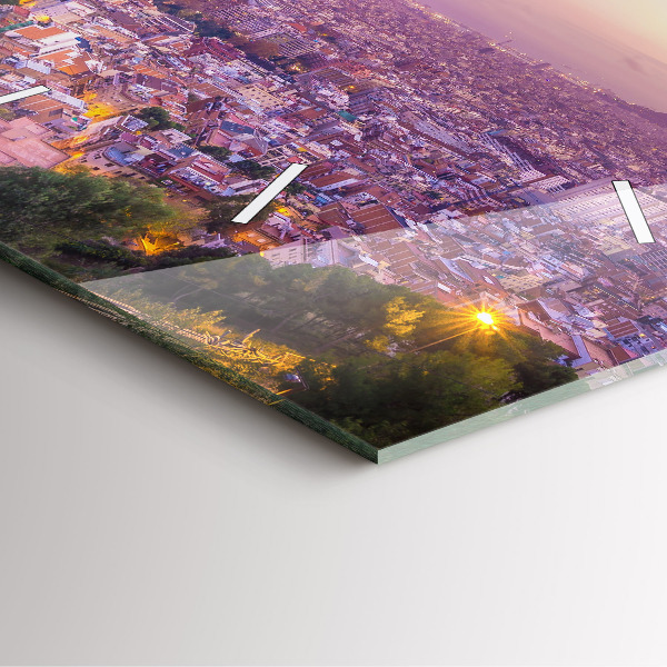 Zegar na ścianę kwadratowy Barcelona Bunkers El Carmel