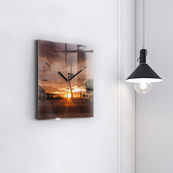 Zegar ścienny kwadratowy Barcelona Park Olimpijski