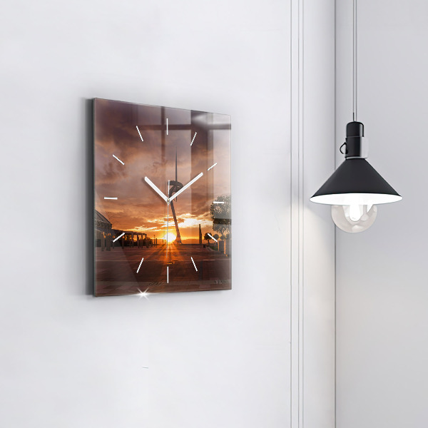 Zegar ścienny kwadratowy Barcelona Park Olimpijski