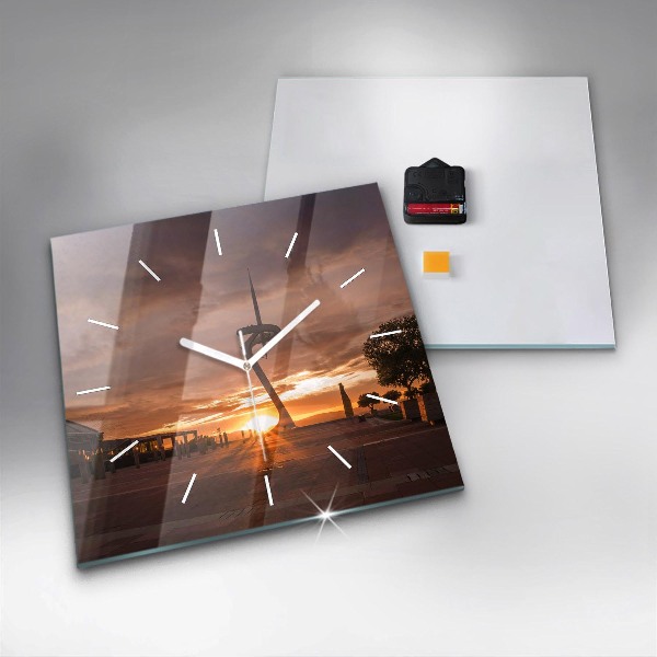 Zegar ścienny kwadratowy Barcelona Park Olimpijski