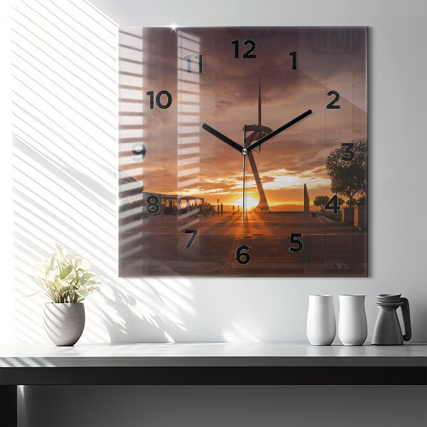 Zegar ścienny kwadratowy Barcelona Park Olimpijski