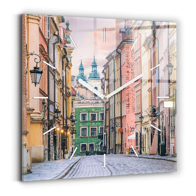 Zegar na ścianę kwadratowy Stare miasto w Warszawie