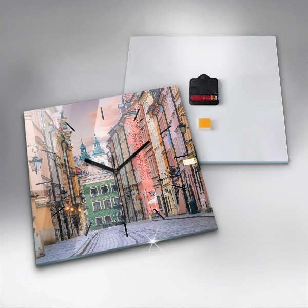 Zegar na ścianę kwadratowy Stare miasto w Warszawie