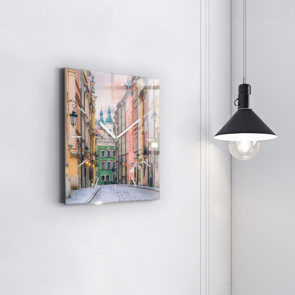 Zegar na ścianę kwadratowy Stare miasto w Warszawie