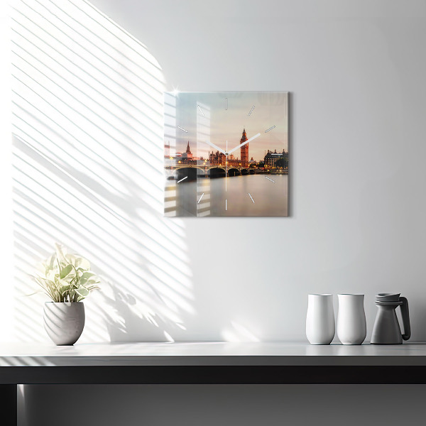 Zegar ścienny kwadratowy Big Ben panorama Londynu