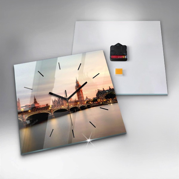 Zegar ścienny kwadratowy Big Ben panorama Londynu