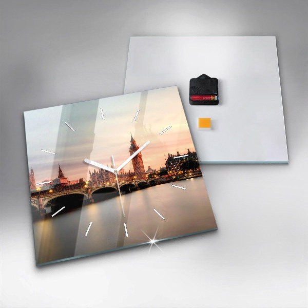 Zegar ścienny kwadratowy Big Ben panorama Londynu