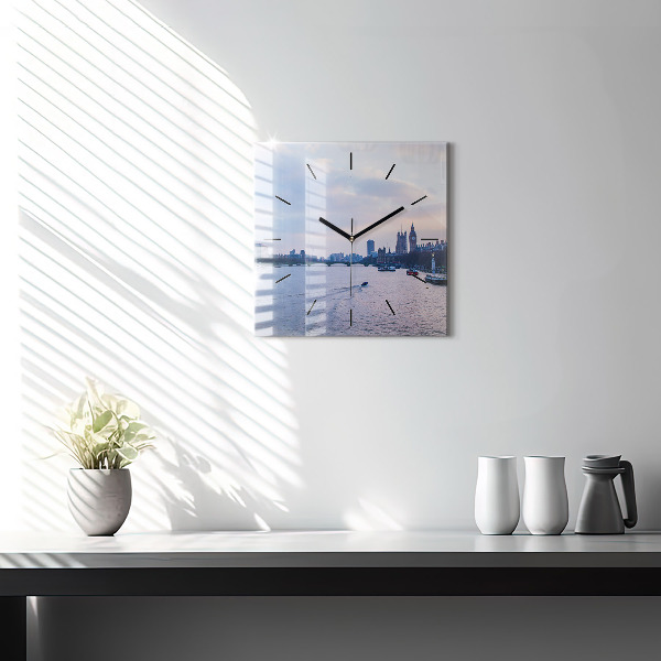 Zegar ścienny kwadratowy London Eye panorama miasta