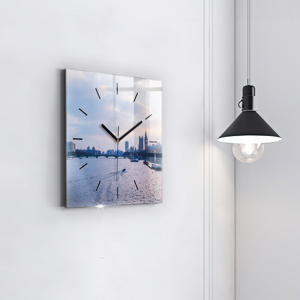 Zegar ścienny kwadratowy London Eye panorama miasta